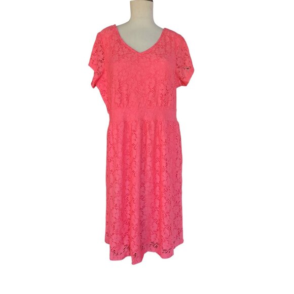 Isaac Mizrahi Live! Dress Short Sleeve Salmon Women's Woman's Size Large - Picture 2 of 8